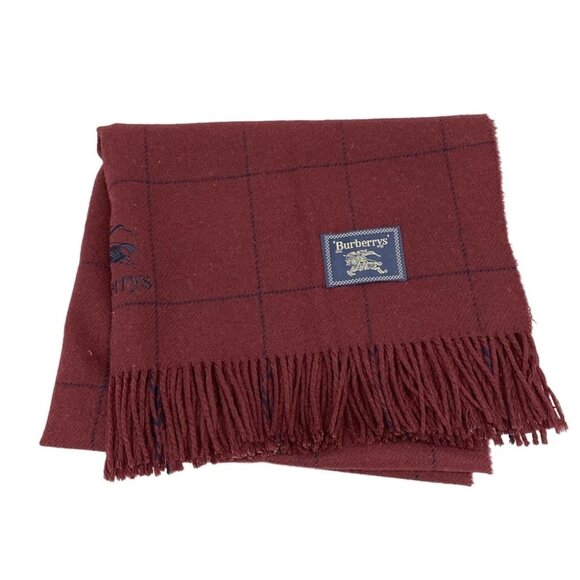 Auth Burberry's - Bordeaux Navy Wool Accessory - Picture 1 of 4